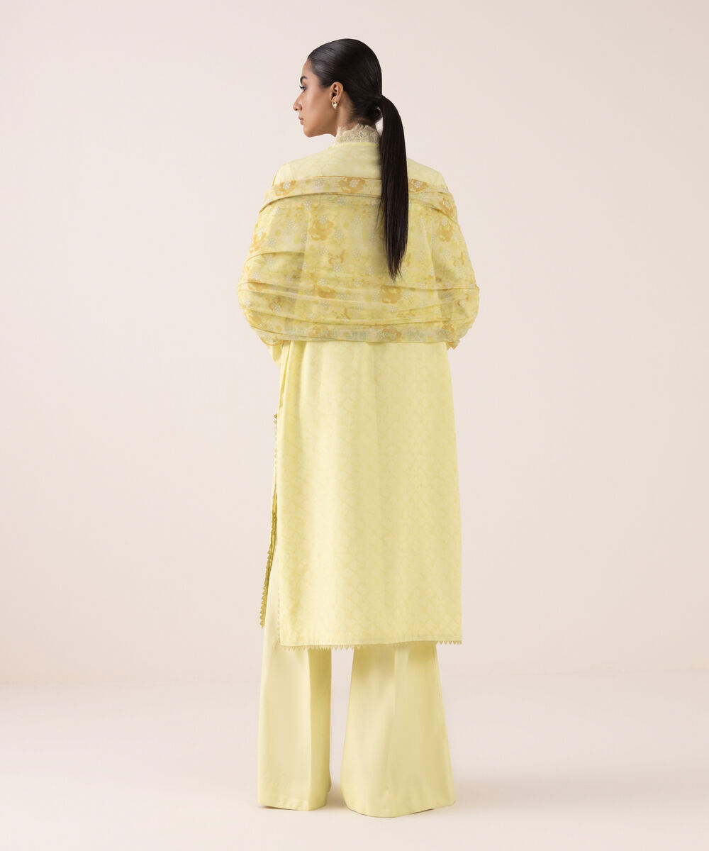 Women's Unstitched Dobby Dyed Three Piece Suit