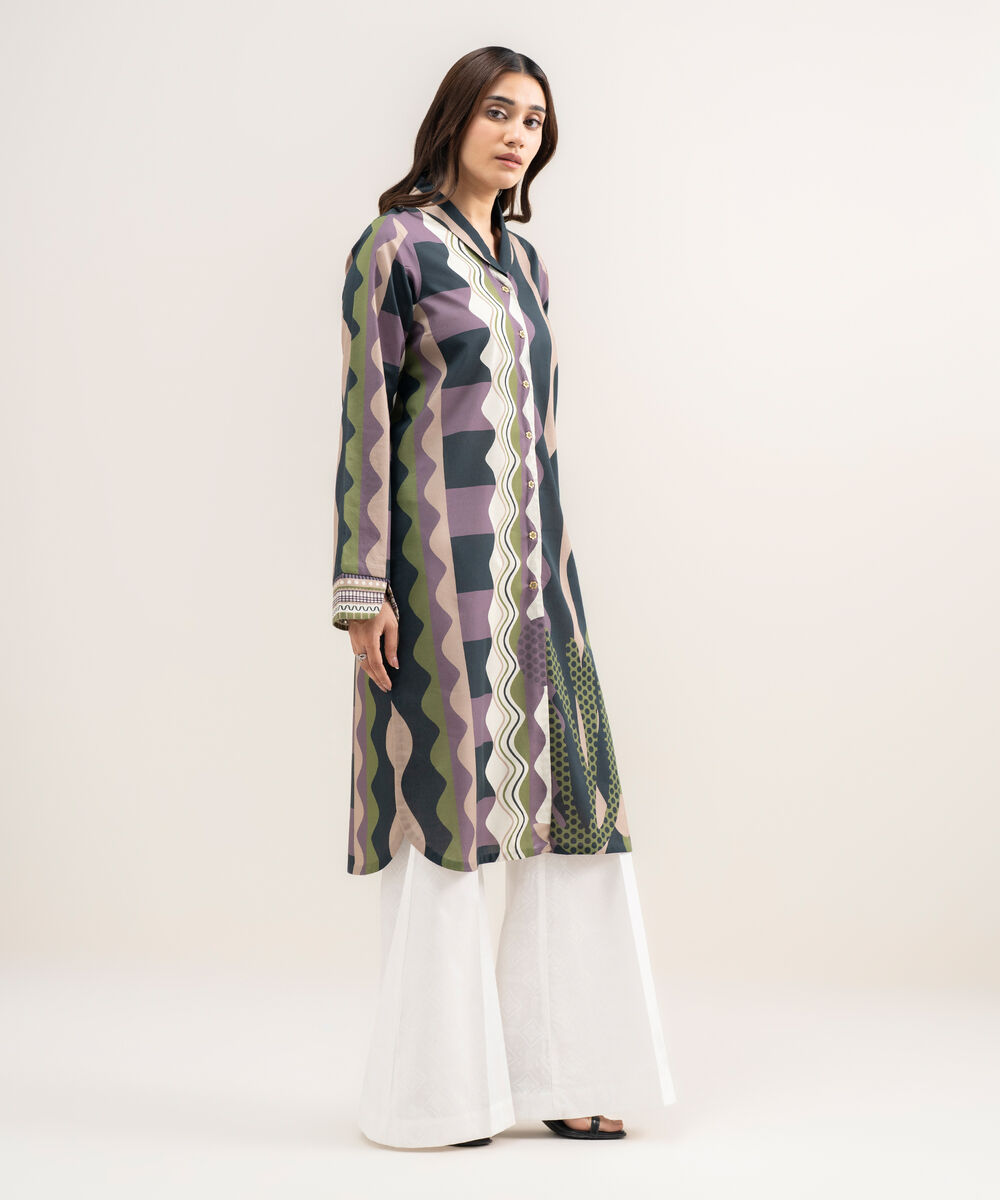 Women's Unstitched Lawn Printed Multi Shirt