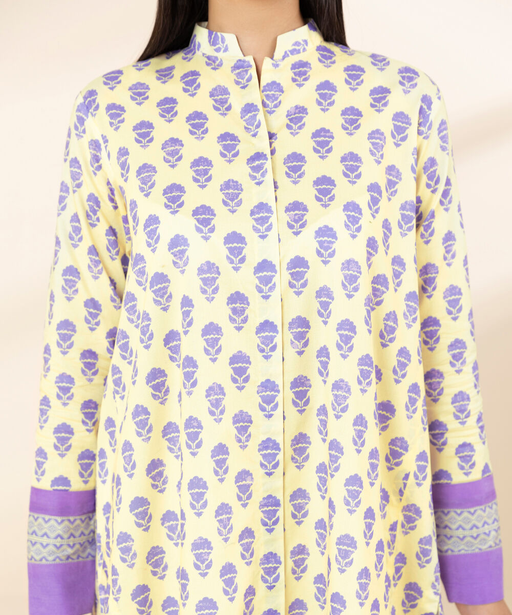 Women's Unstitched Lawn Embroidered Off White Shirt