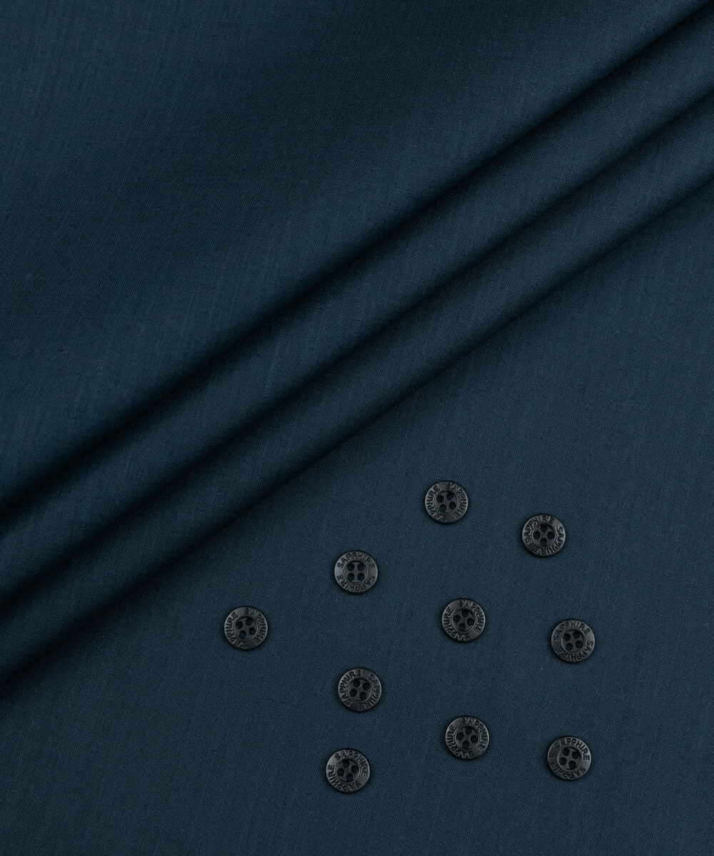 Men's Unstitched Two-Piece Navy Blue Premium Slub Cotton Suit