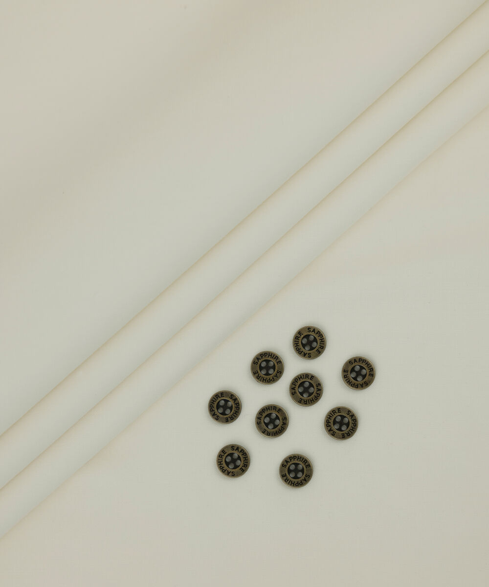 Men's Unstitched 2-Piece Luxury Wash & Wear Light Cream Suit