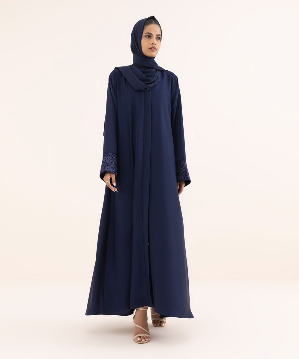Women's Blue Nida Abaya Set