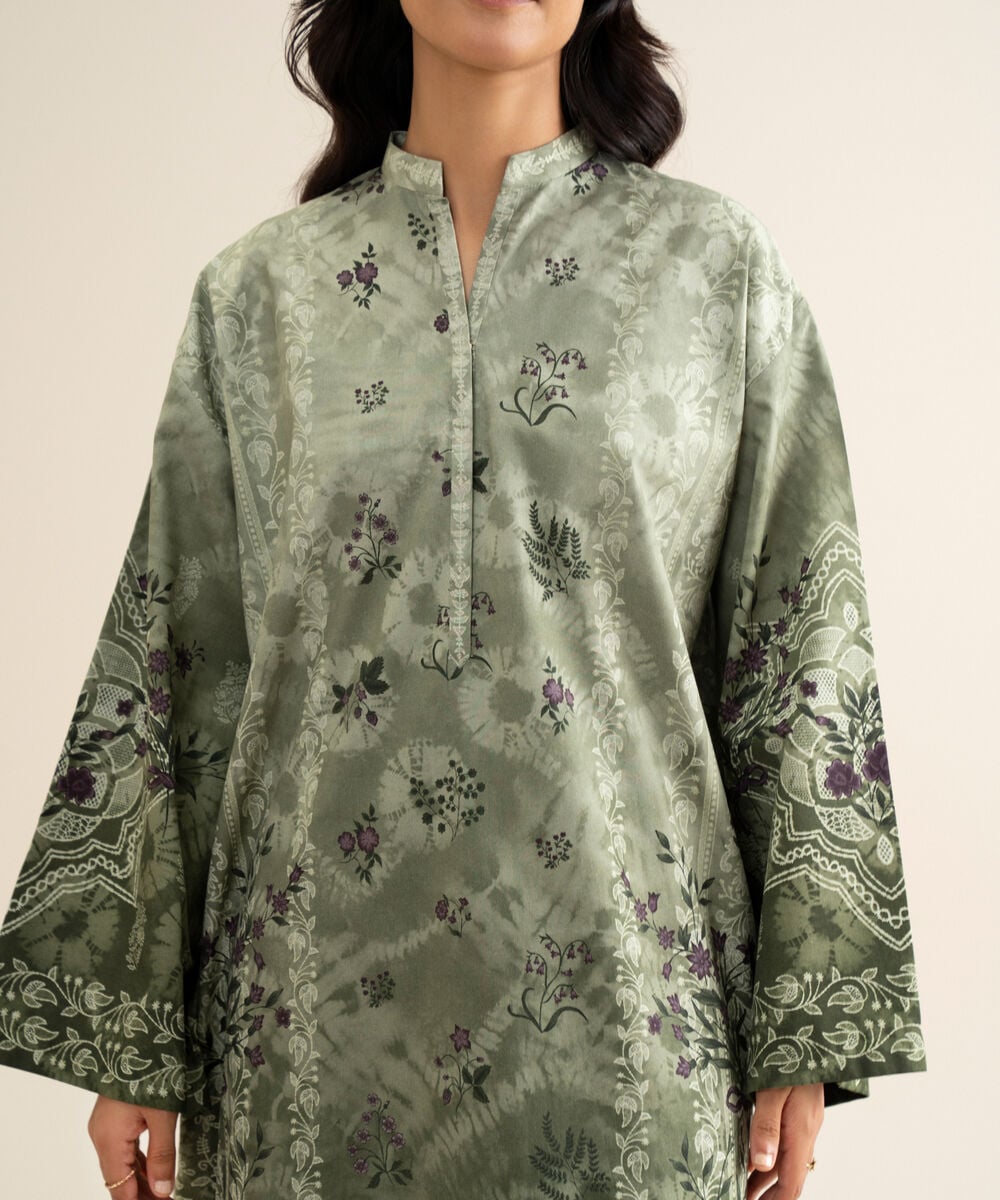 Women's Unstitched Cotton Printed Multi 3 Piece Suit