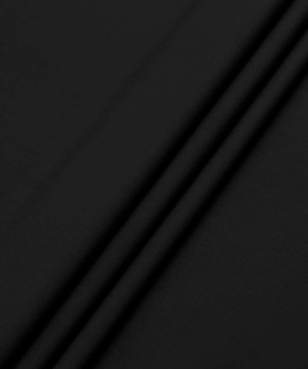 Men's Unstitched Two-Piece Premium Giza Cotton Black Suit.