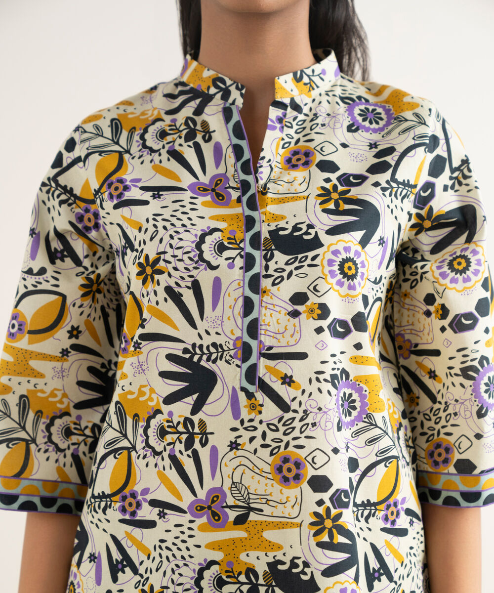 Women's Unstitched Lawn Printed Multi Shirt