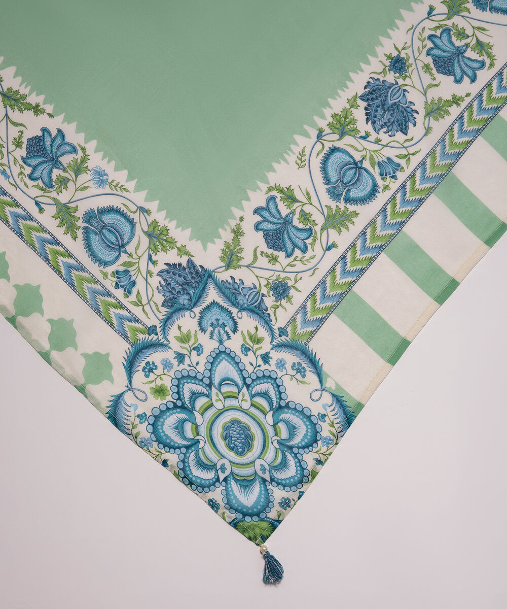 Lawn Printed Green Dupatta