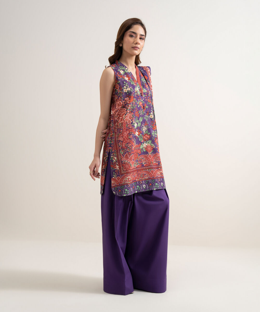 Women's Unstitched Lawn Embroidered Multi  3 Piece Suit