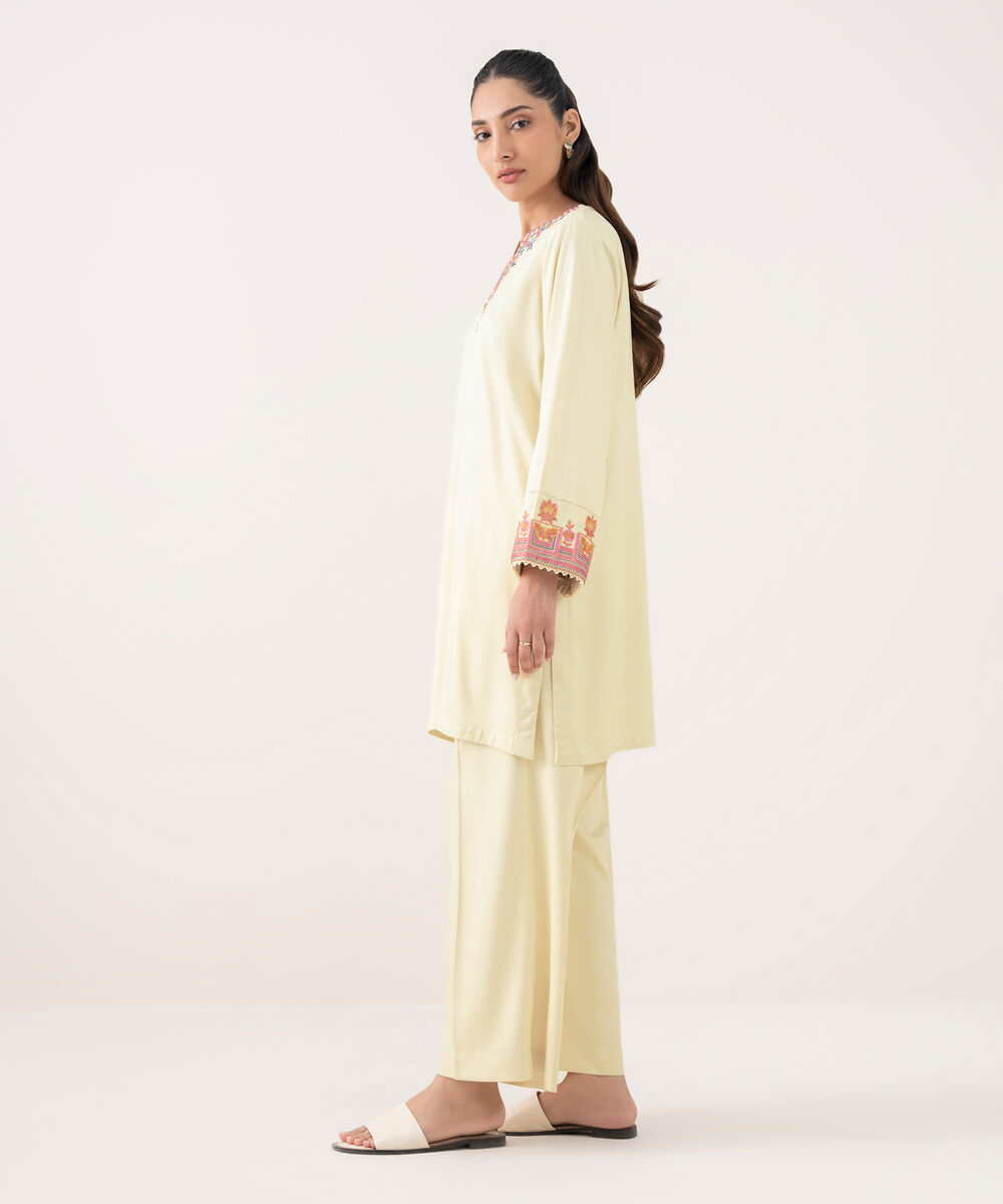 Women's RTW Cambric Cream Dyed Straight Shirt