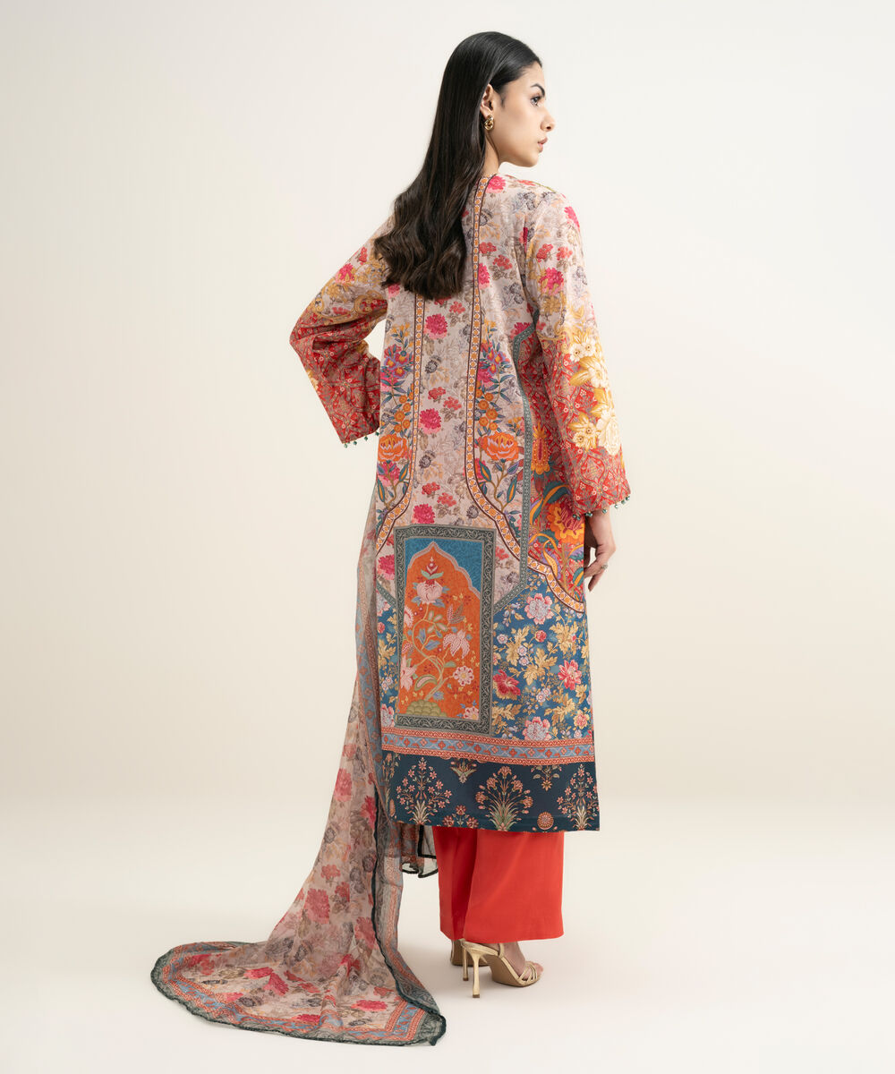 Women's RTW Blended Grip Silk Printed 3 Piece Suit