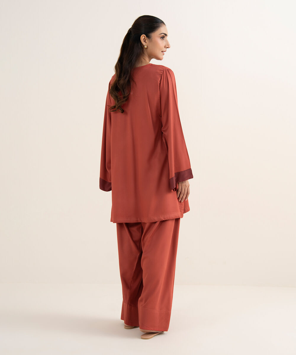 Women's RTW Bedford Solid Rust Straight Shirt