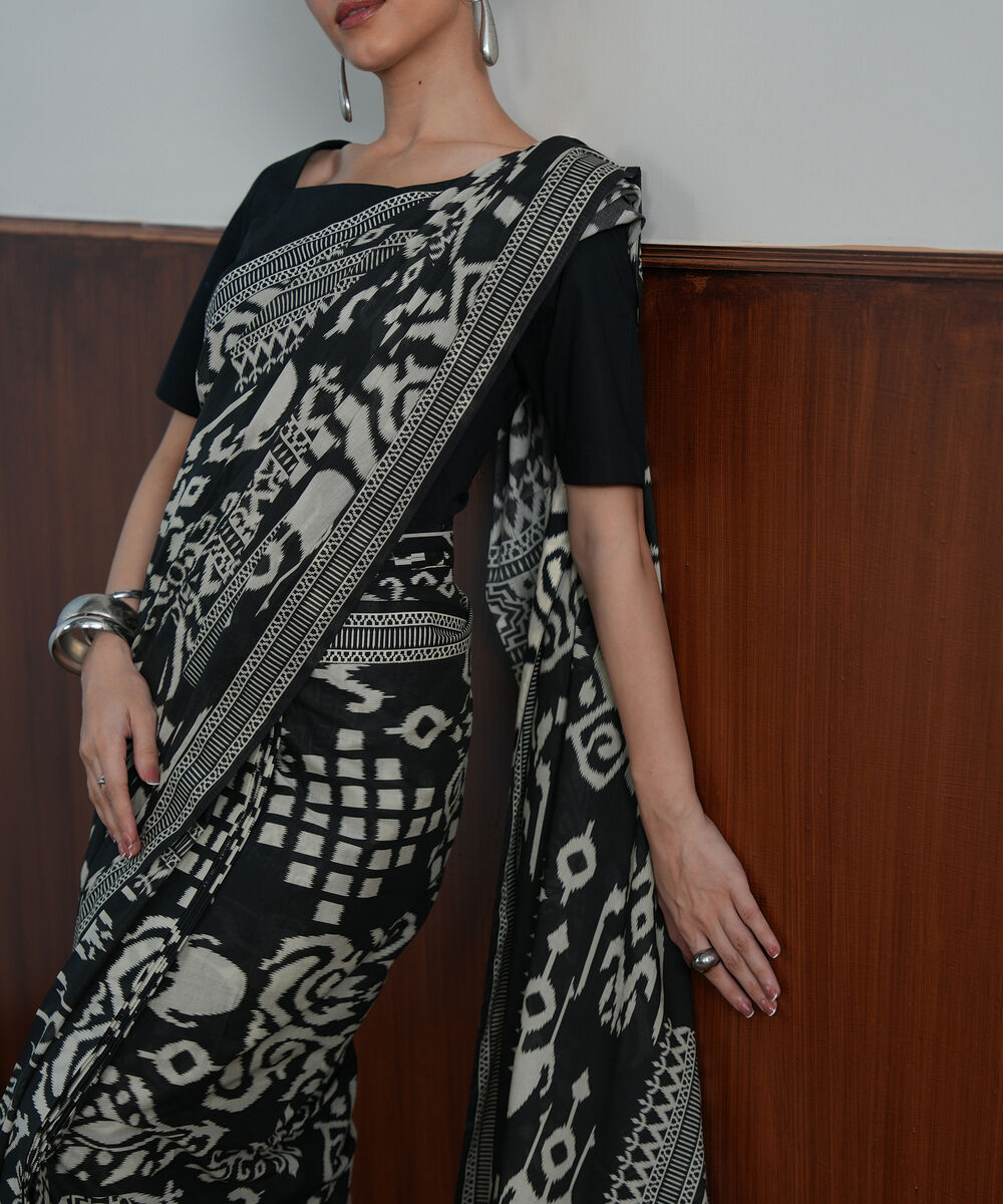 Women's Unstitched Lawn Printed Black Shirt