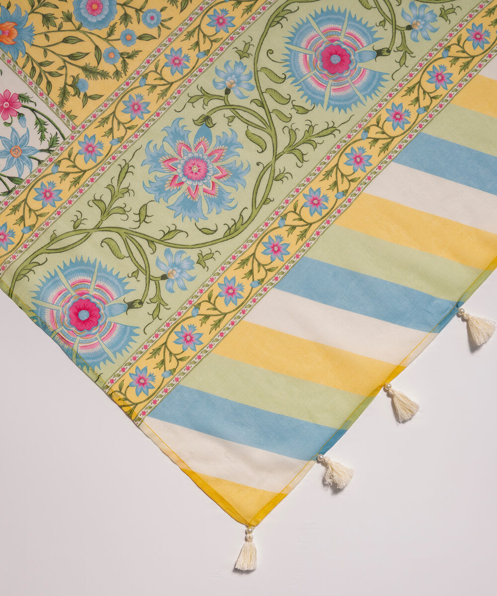 Lawn Printed Off White Dupatta