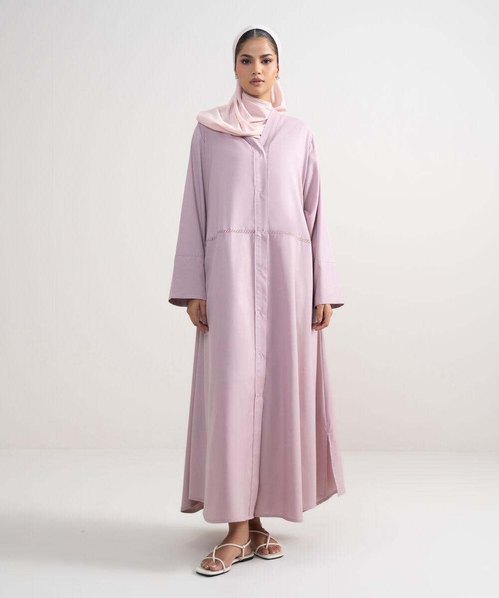 Women's Dusty Pink Kimono Abbaya Set