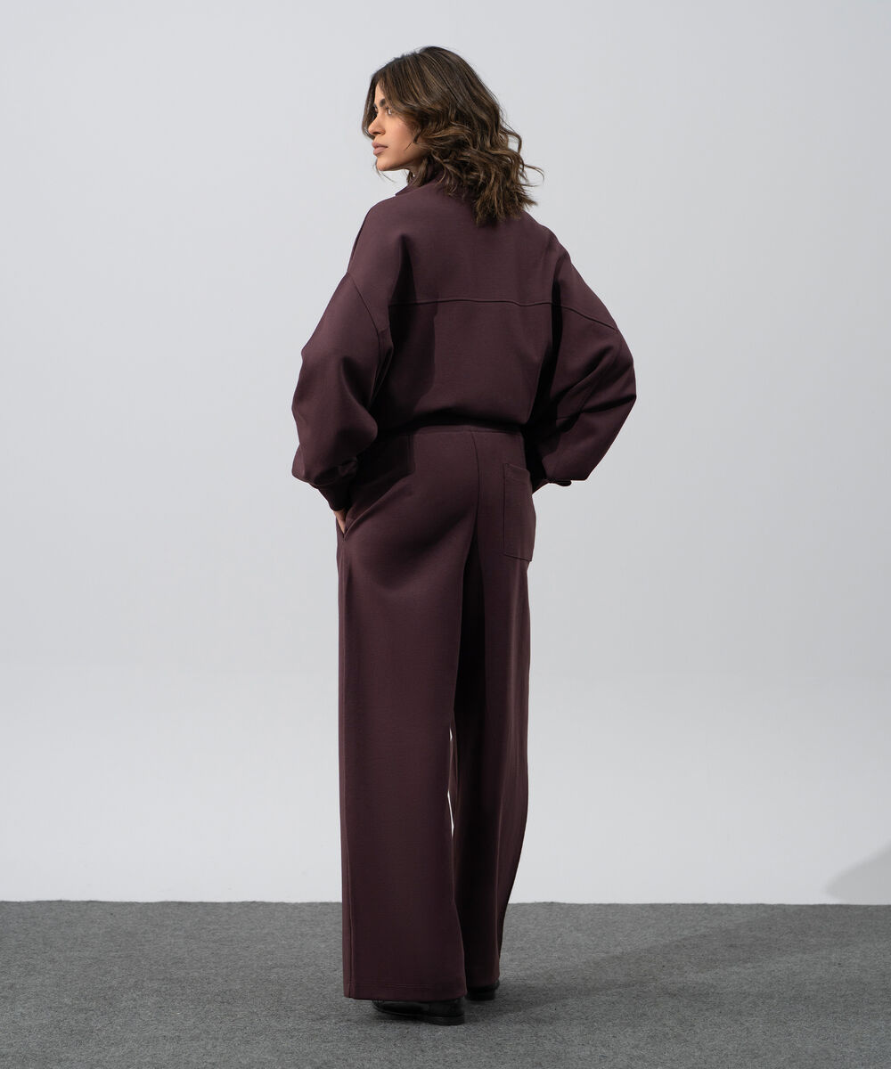 Women's Western Wear Brown Wide Leg Trousers