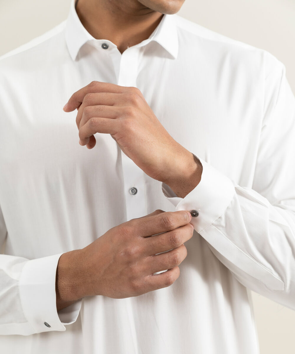 Men's off white 100% Cotton Kameez Shalwar