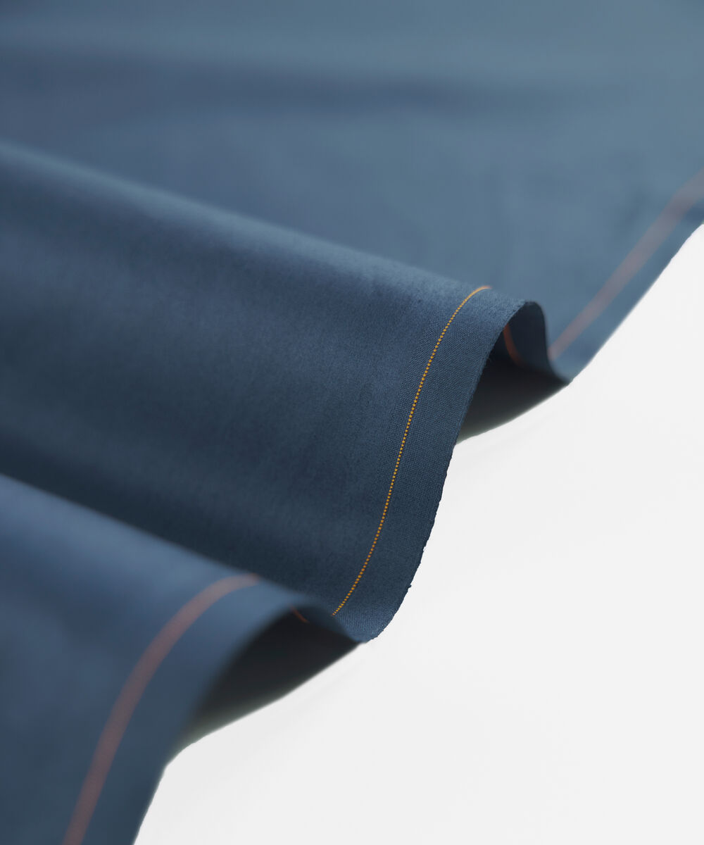 Men's Unstitched Two-Piece Premium Wash and Wear Metal Blue Suit.