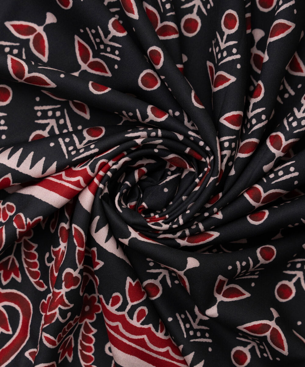 Printed Linen Black Dupatta