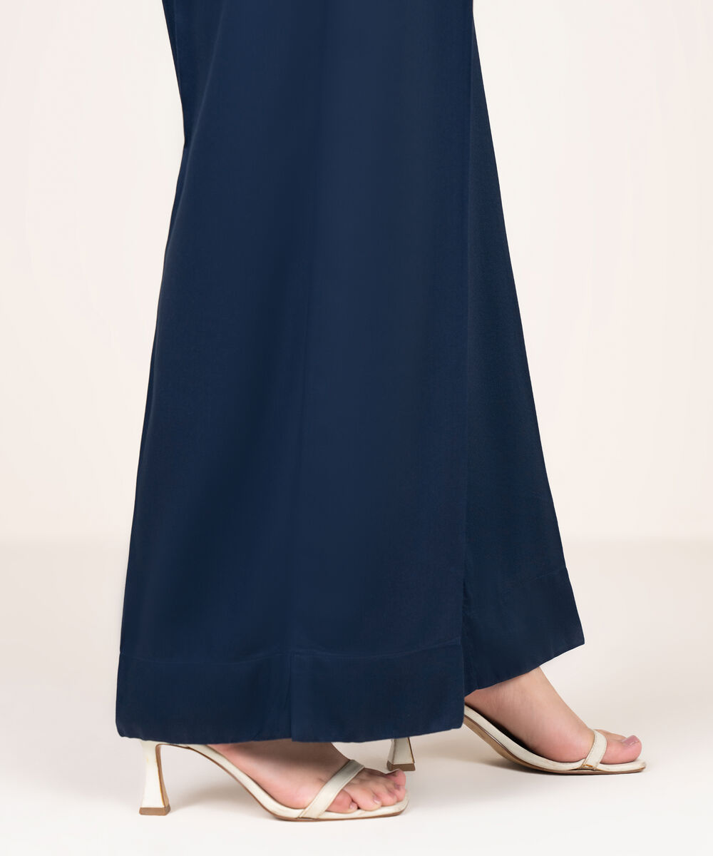 Women's RTW Bedford Solid Blue Culottes
