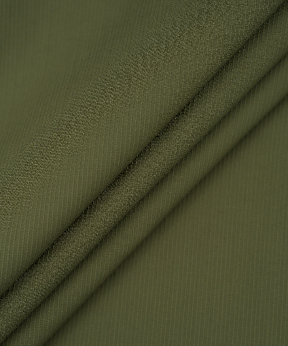 Men's Unstitched 2-Piece Premium Wash & Wear Dobby Olive Brown Suit