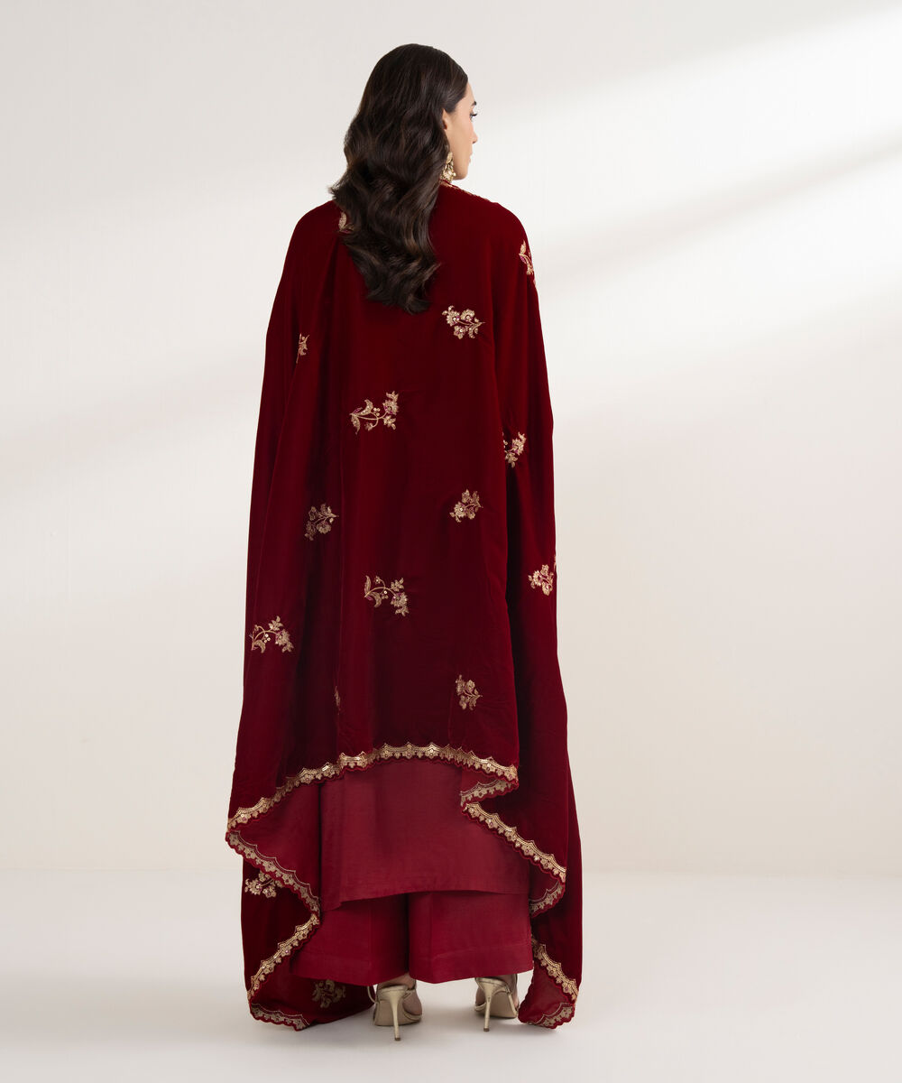 Women's Unstitched Viscose Raw Silk 3 Piece Suit