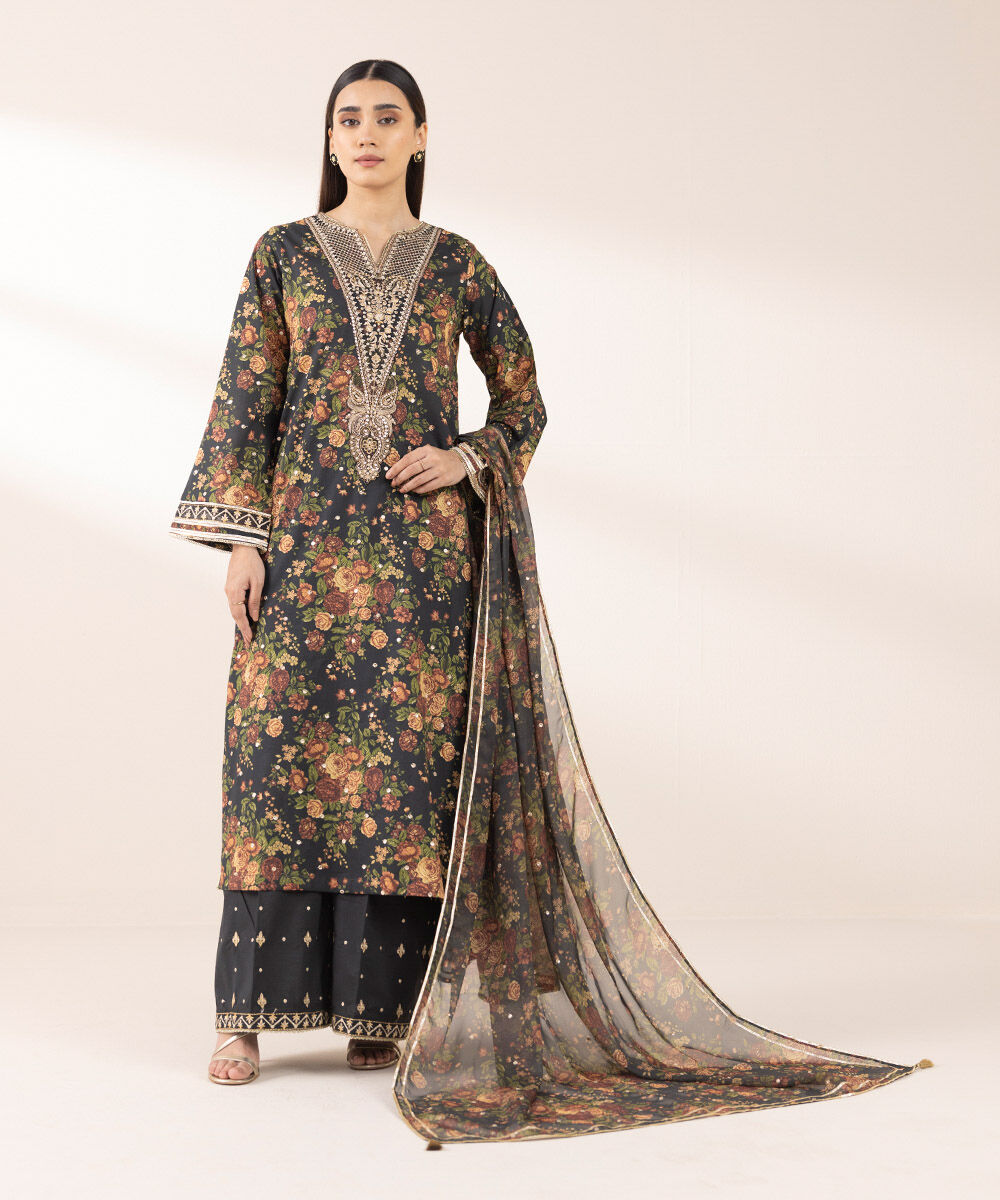 Blended Tissue Multi Embroidered Dupatta