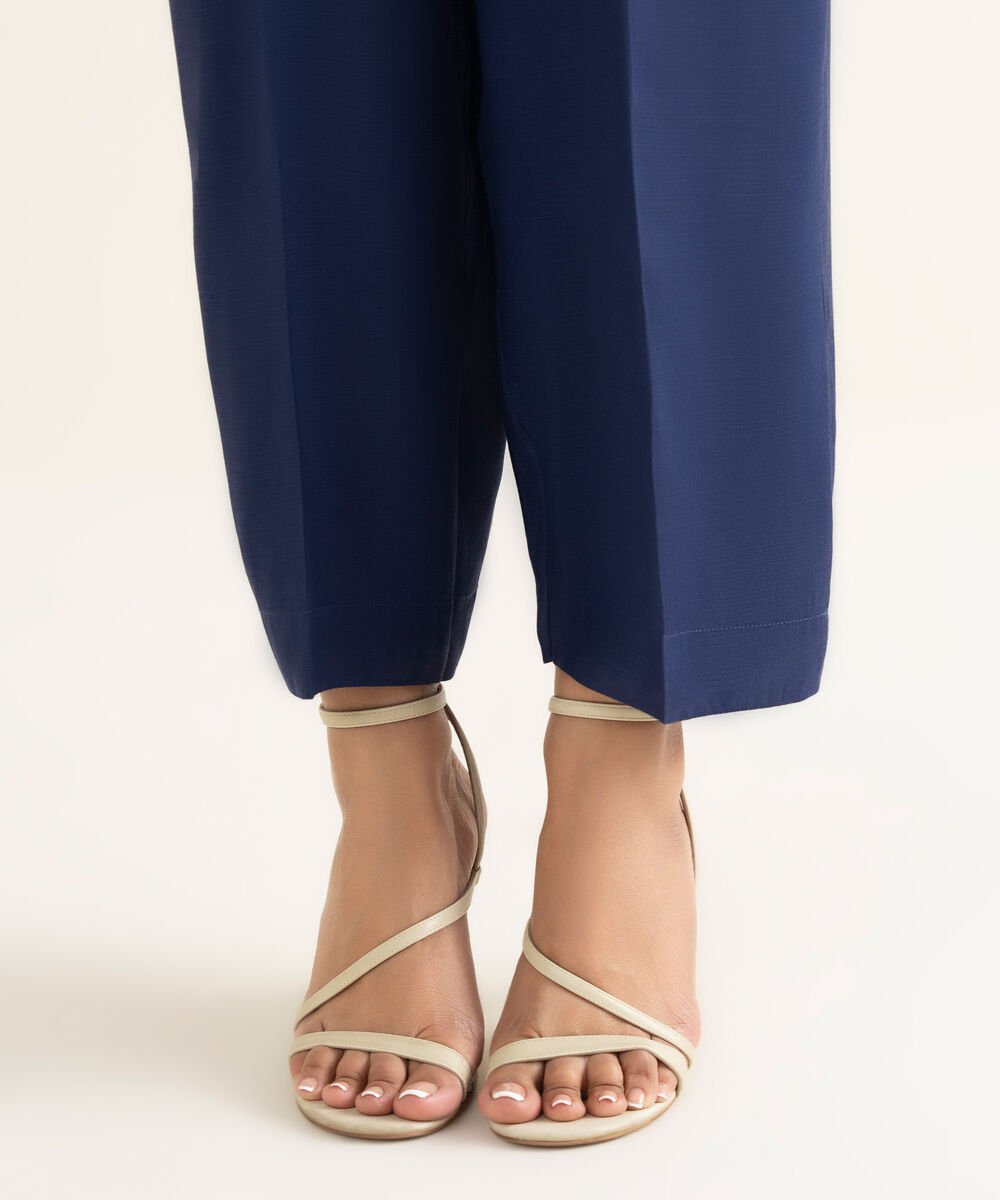 Women's RTW Bemberg Chamoz Printed Blue 2 Piece Suit