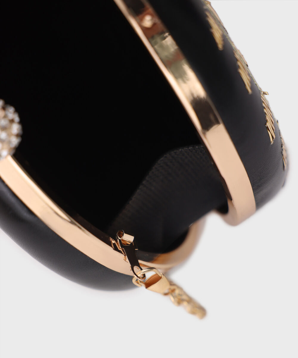 Women's Black Hard Clutch