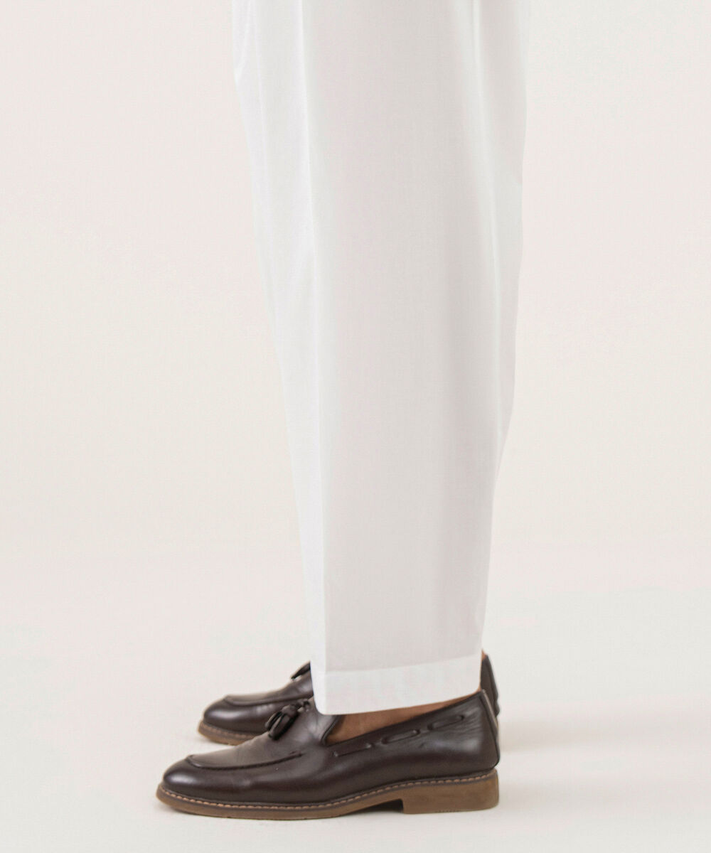 Men's 100% Cotton Plain Off-White Kurta Shalwar