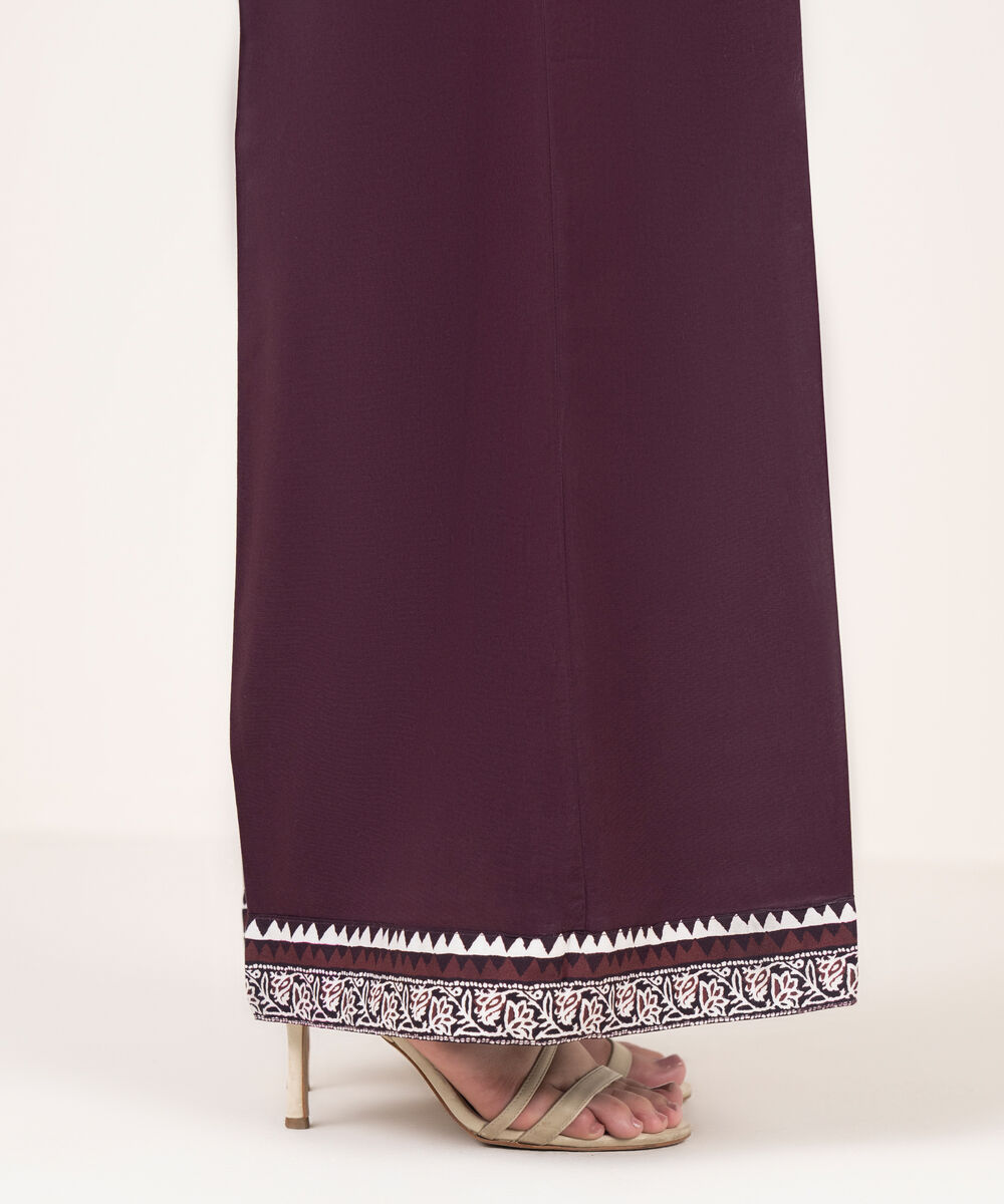 Women's RTW Viscose Linen Solid Brown Flared Pants