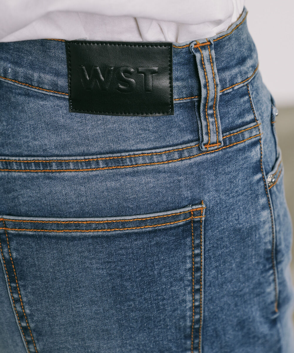 Women's Western Wear Blue High Rise Wide Leg Jeans