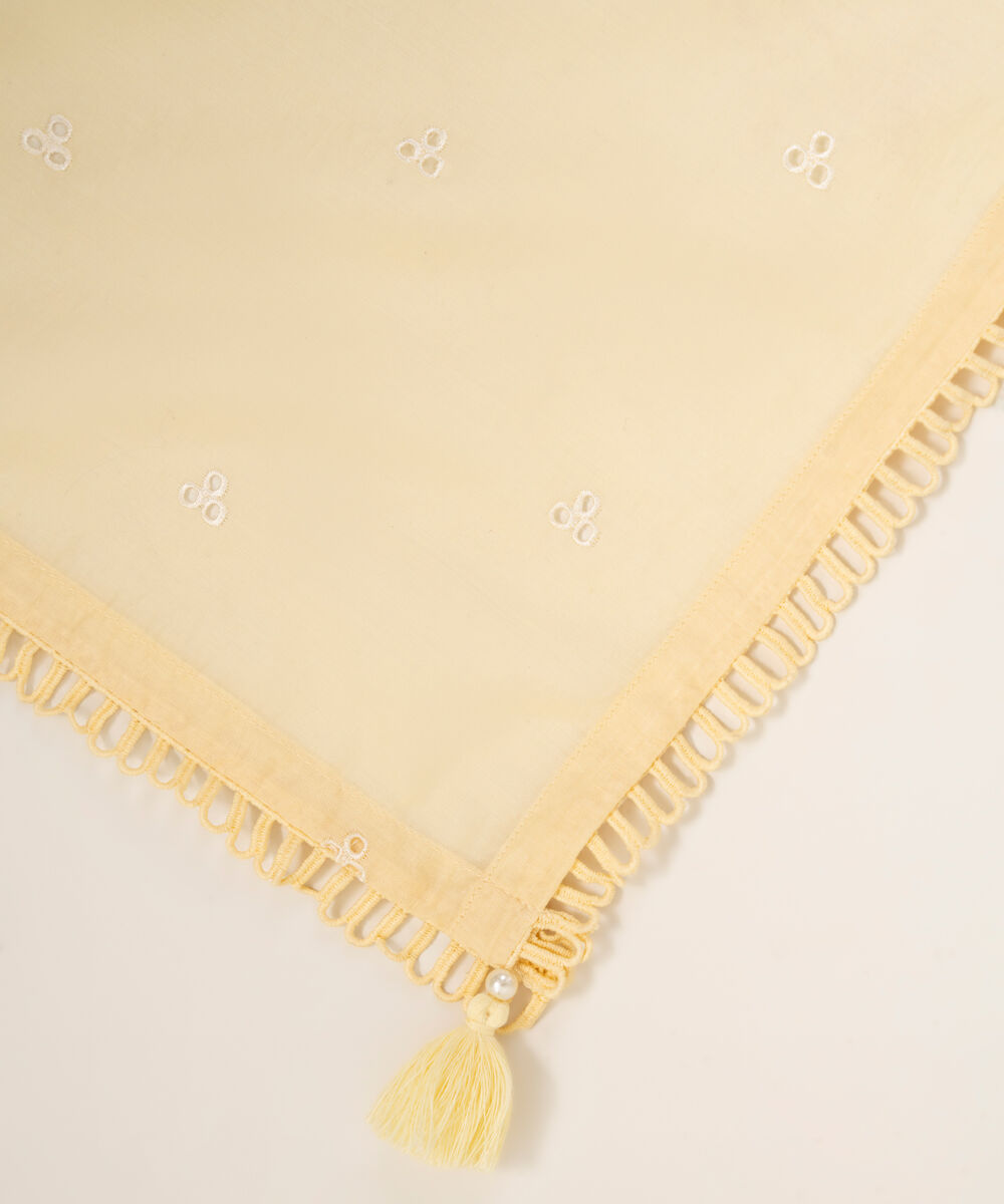 Lawn Embroidered Pale Yellow Dupatta