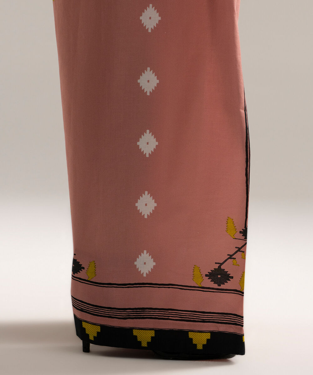 Women's RTW Cambric Printed Pink Farshi Shalwar