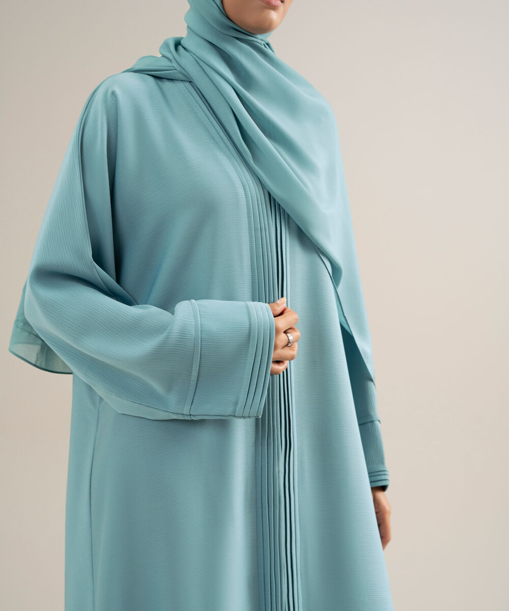 Women's Polyester Blue Kimono Abaya Set