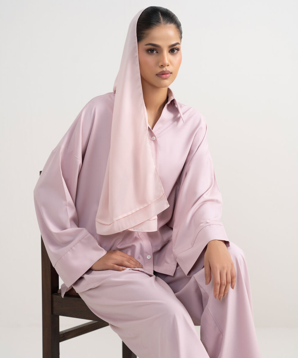 Women's Pink Oversize Button Down