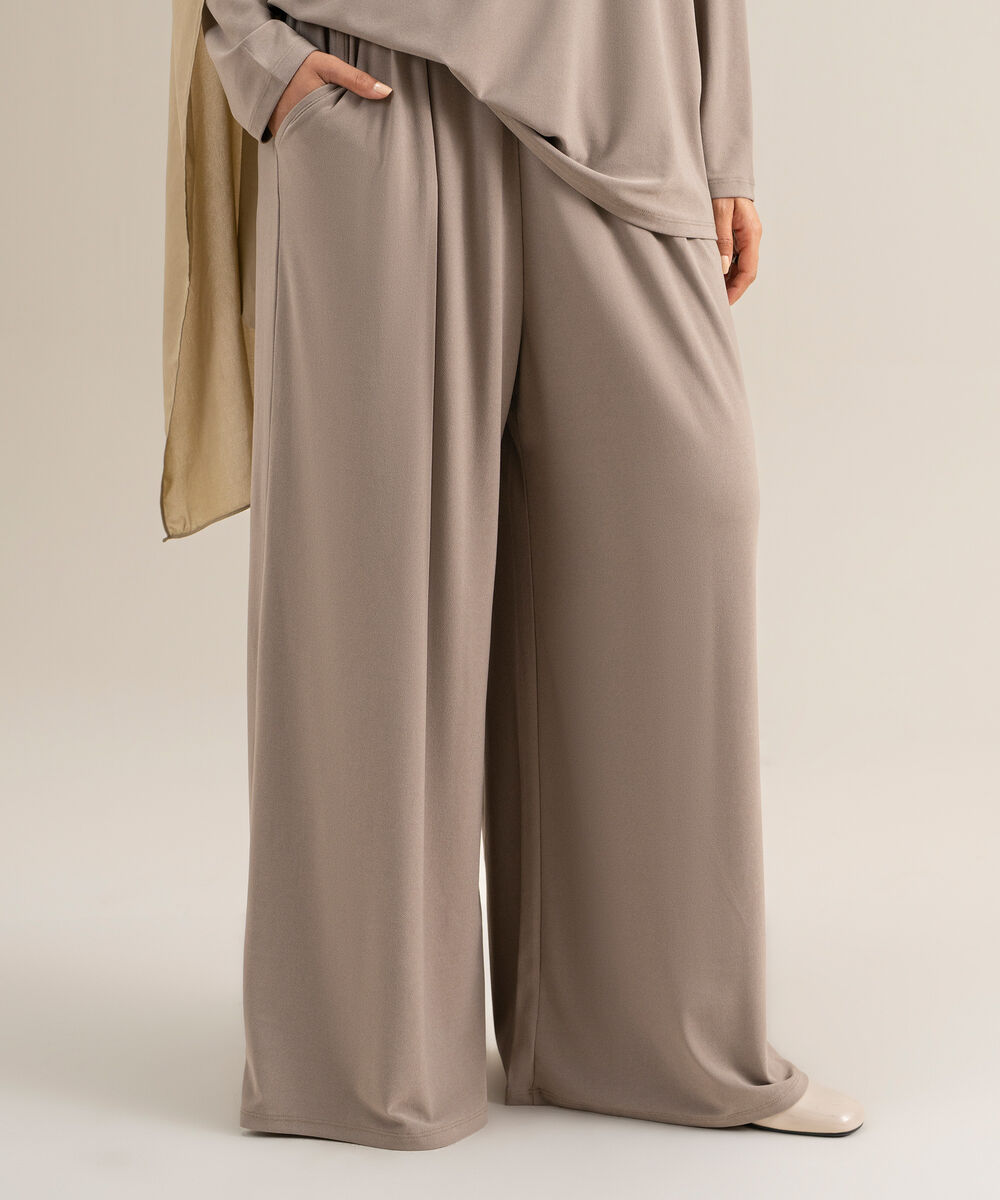 Women's Cotton Taupe Jersey Knit Bottom