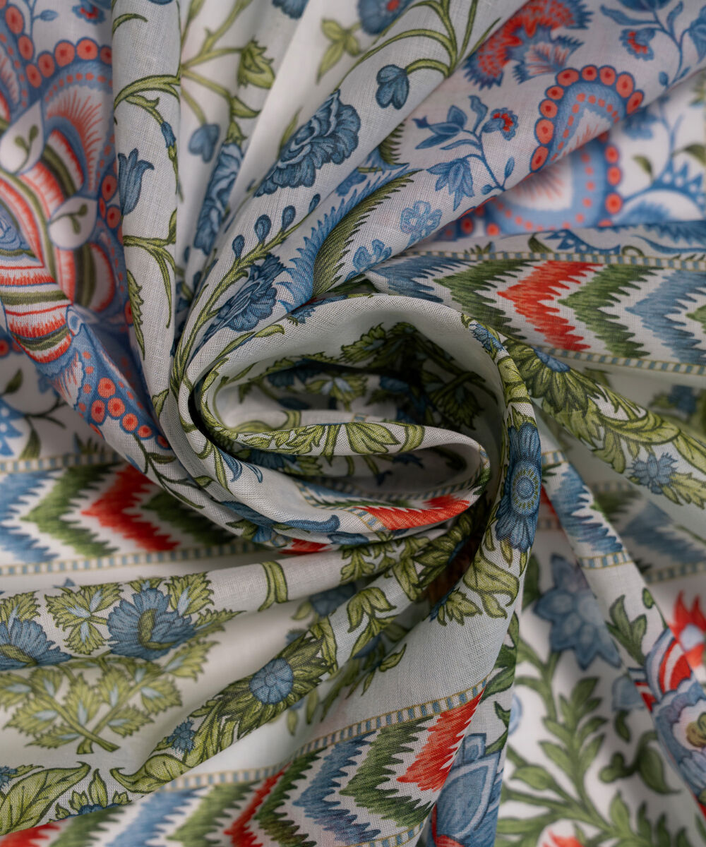 Lawn Printed Light Blue Dupatta
