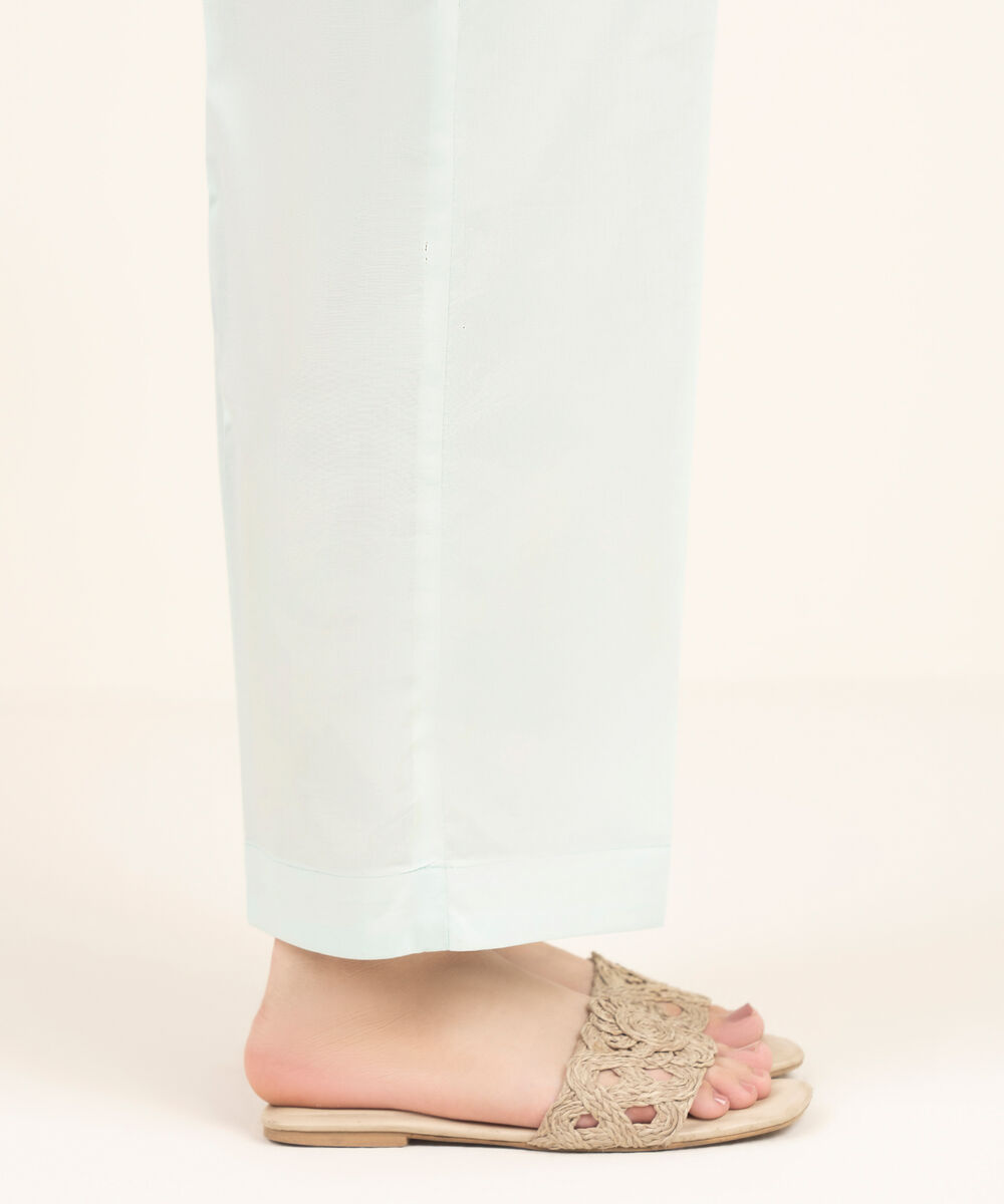 Women's RTW Cambric Solid Ice Blue Culottes
