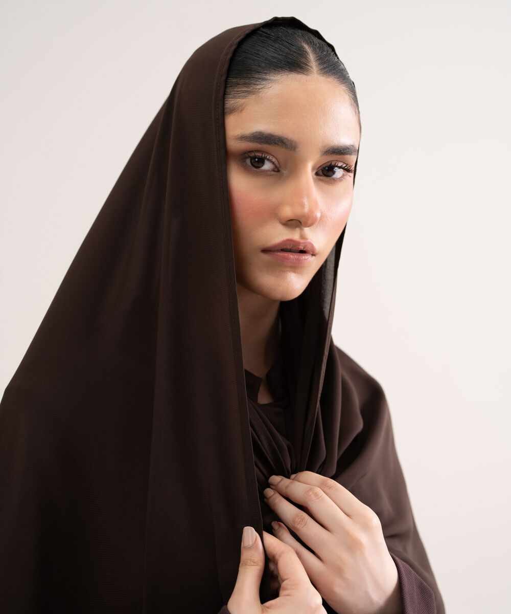 Women's Polyester Brown Hijab