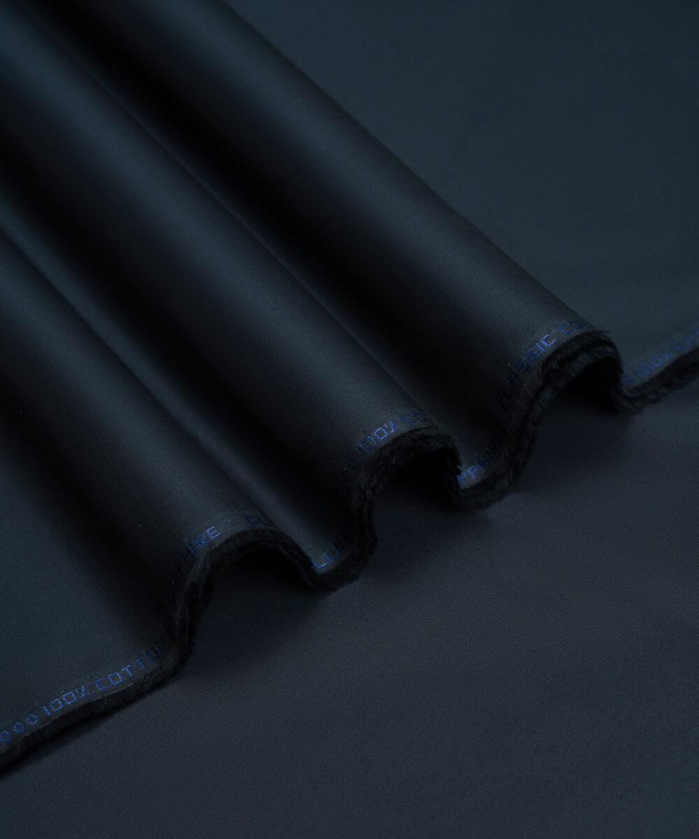 Men's Unstitched Two-Piece Indigo Premium Cotton Dobby Suit