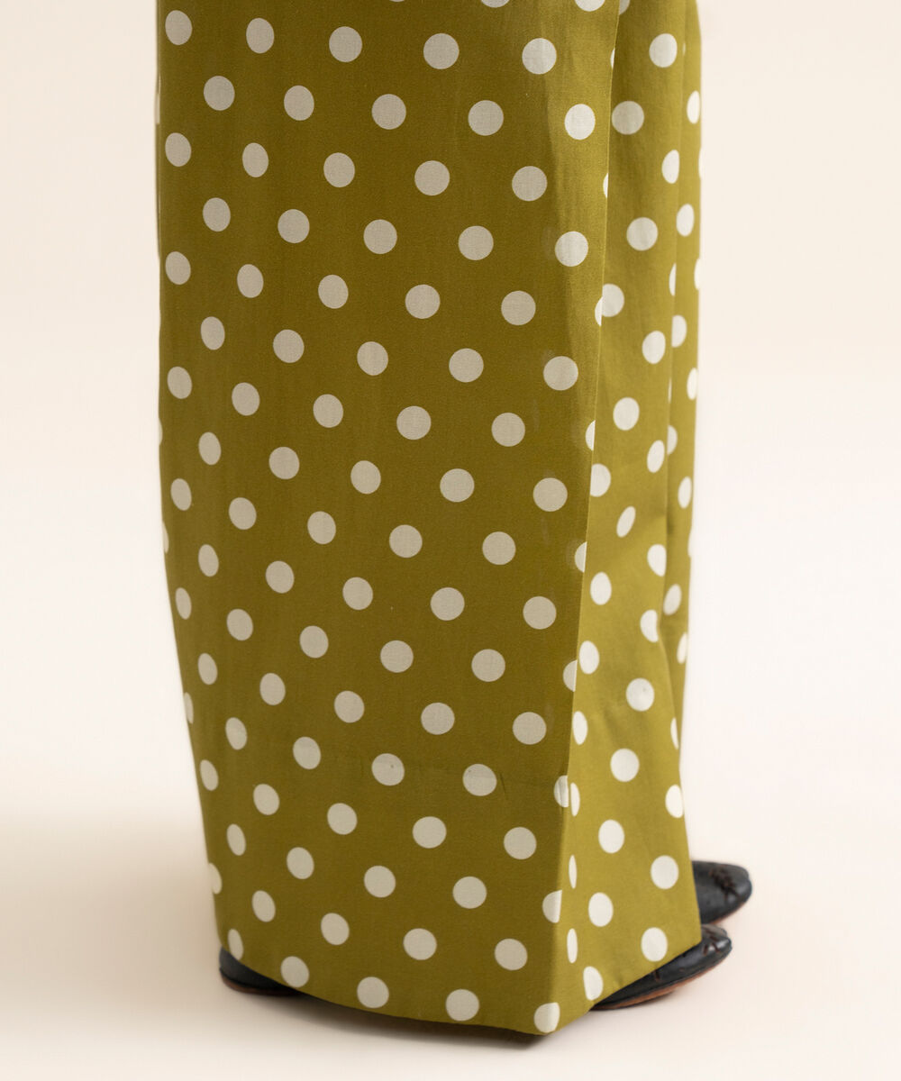 Women's Unstitched Cotton Green Trouser