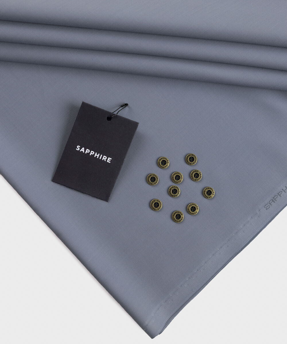 Men's Unstitched Two-Piece Refined Wash and Wear Navy Blue Suit.