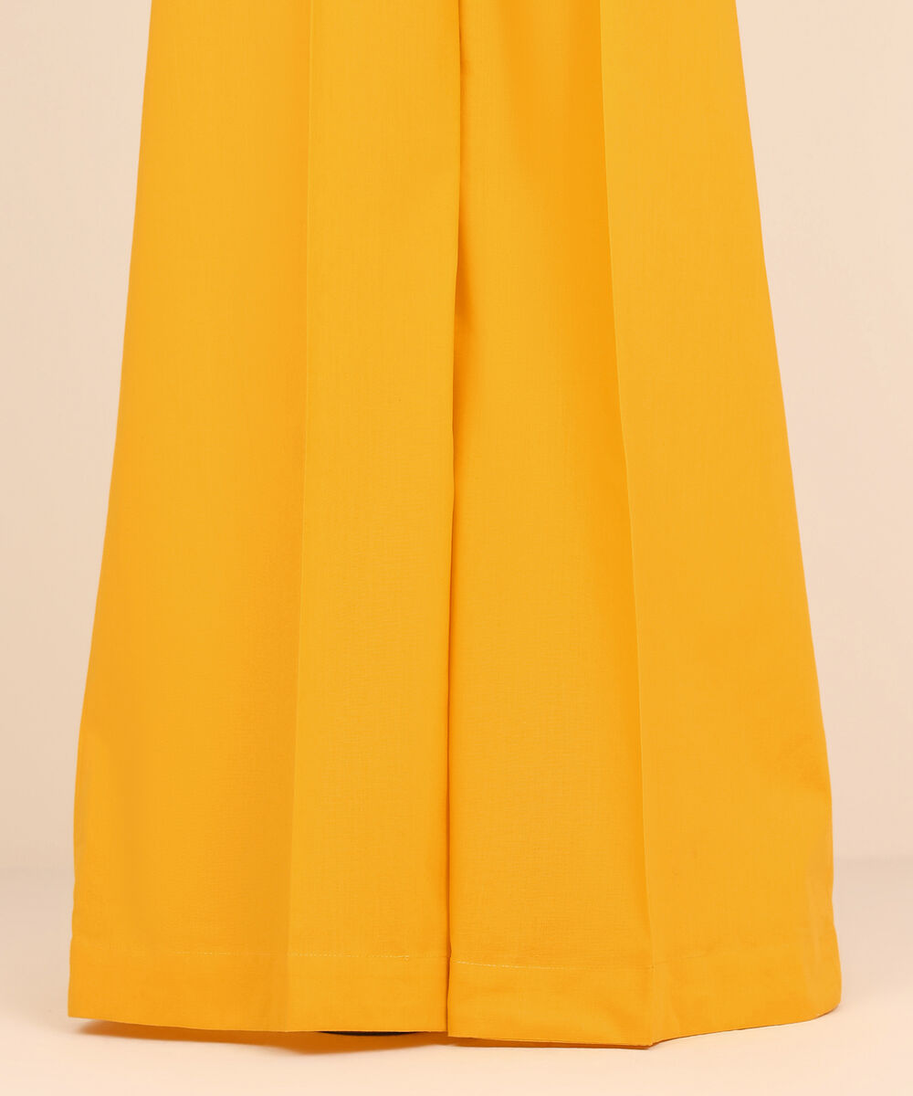 Women's RTW Cambric Yellow Dyed Flared Pants