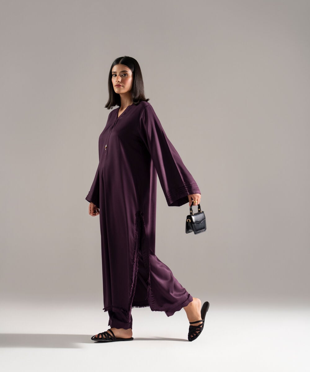 Women's RTW Bedford Solid Dark Purple 2 Piece Suit
