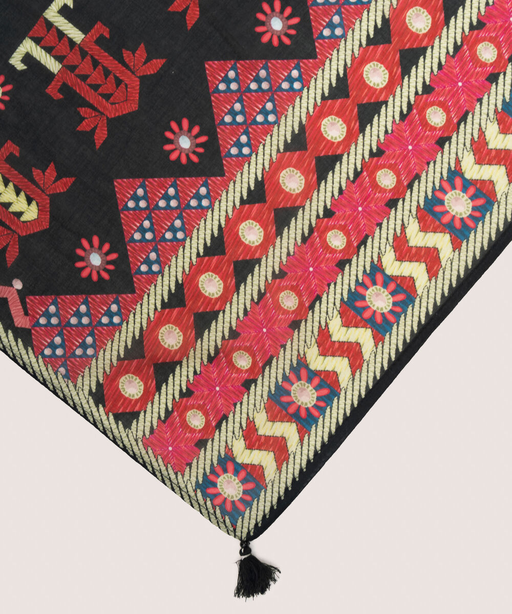 Fine Volie Black Printed Dupatta