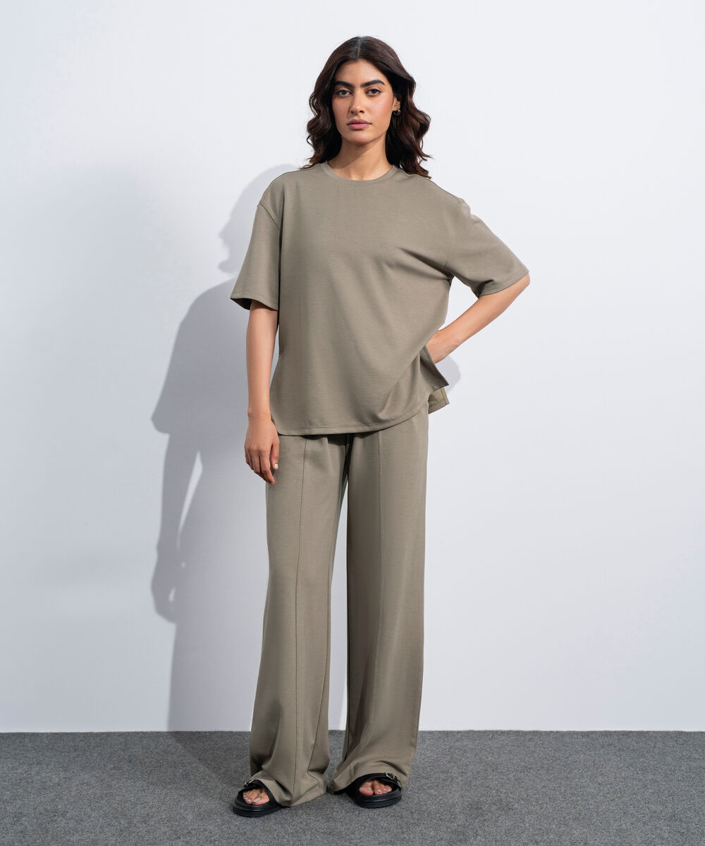 Women's Western Brown Soft Lux Loose Fit T-Shirt