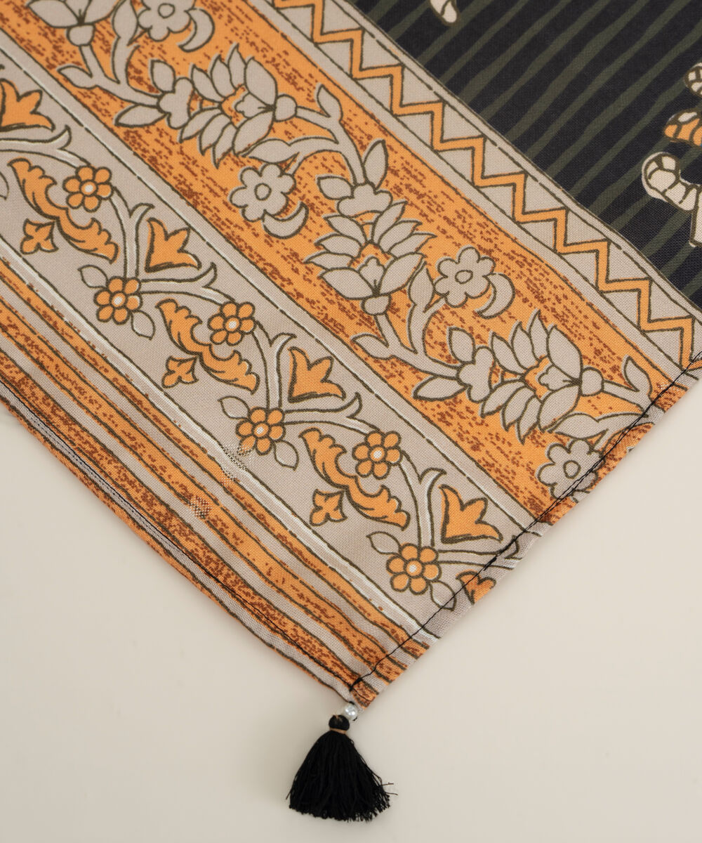 Black Printed Blended Shawl