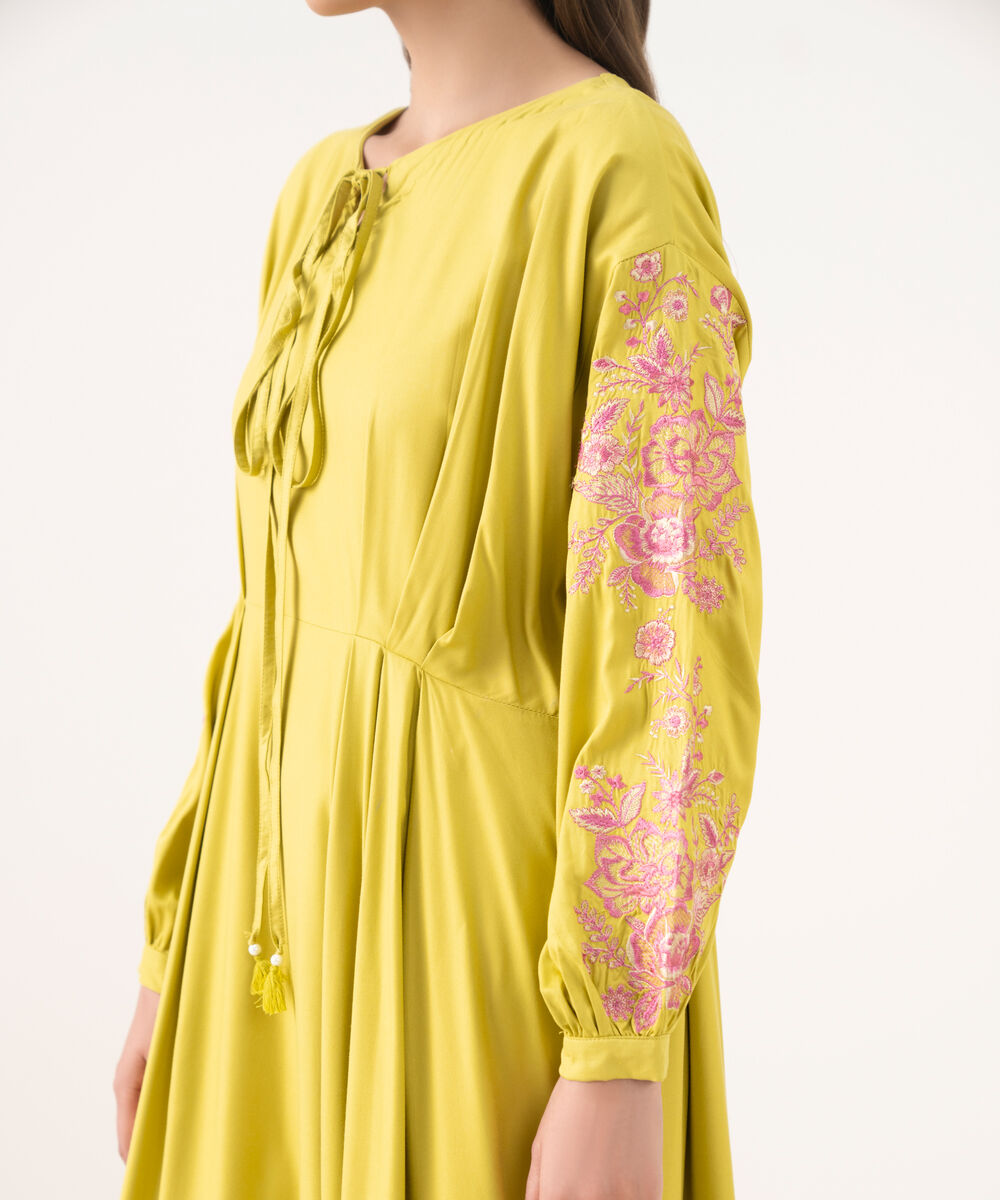 Women's RTW Viscose Marina Green Dyed Dress