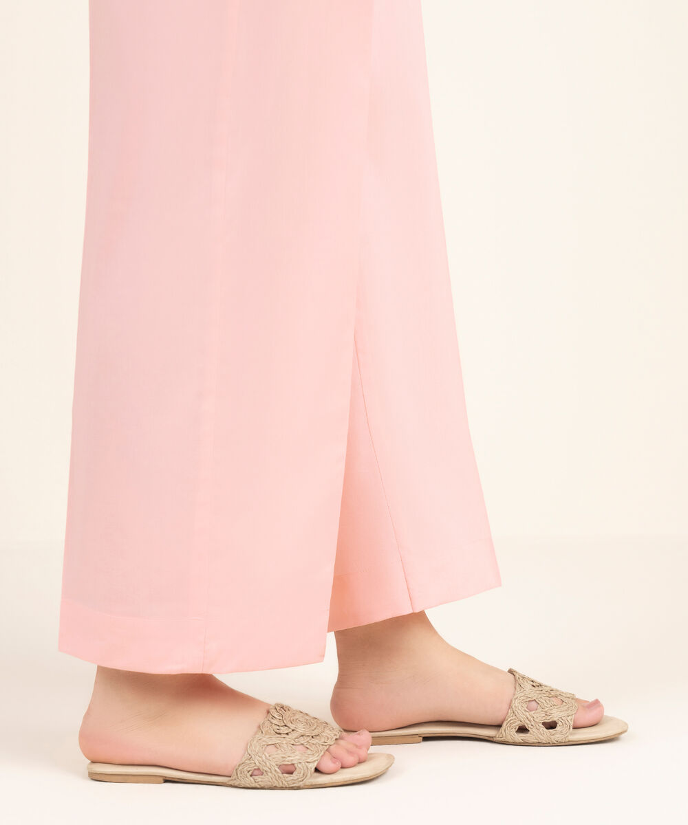 Women's RTW Cambric Solid Pink Culottes