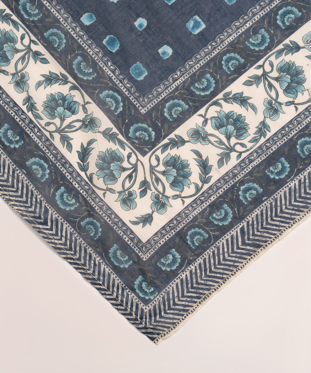 Lawn Printed Dark Blue Dupatta