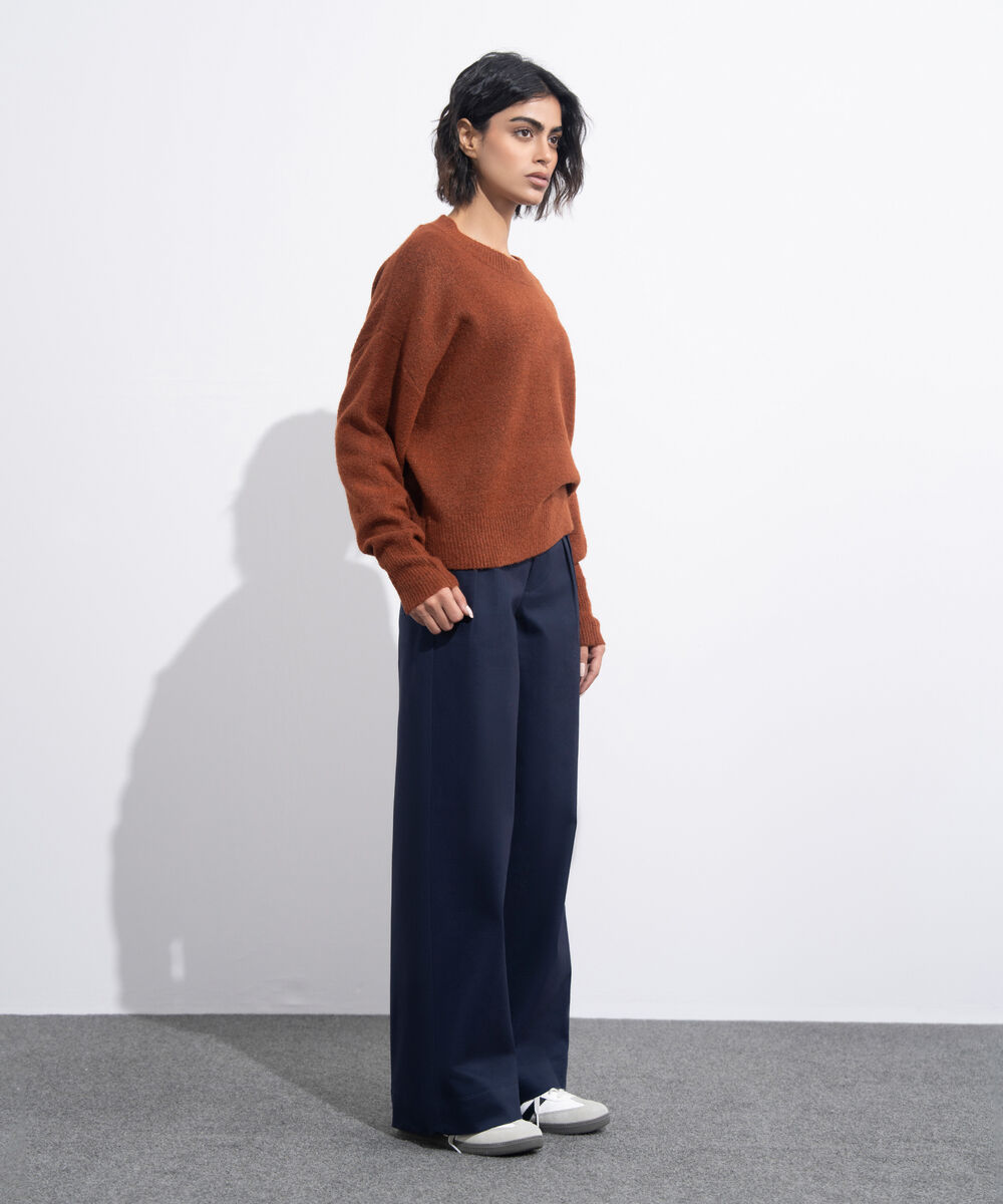 Women's Western Wear Rust Oversized Knit Sweater